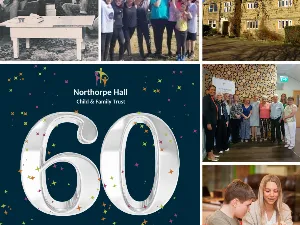 image showing 60th anniversary logo along with other images of Northorpe projects and events